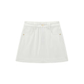 Women's White A-Line Denim Mini Skirt